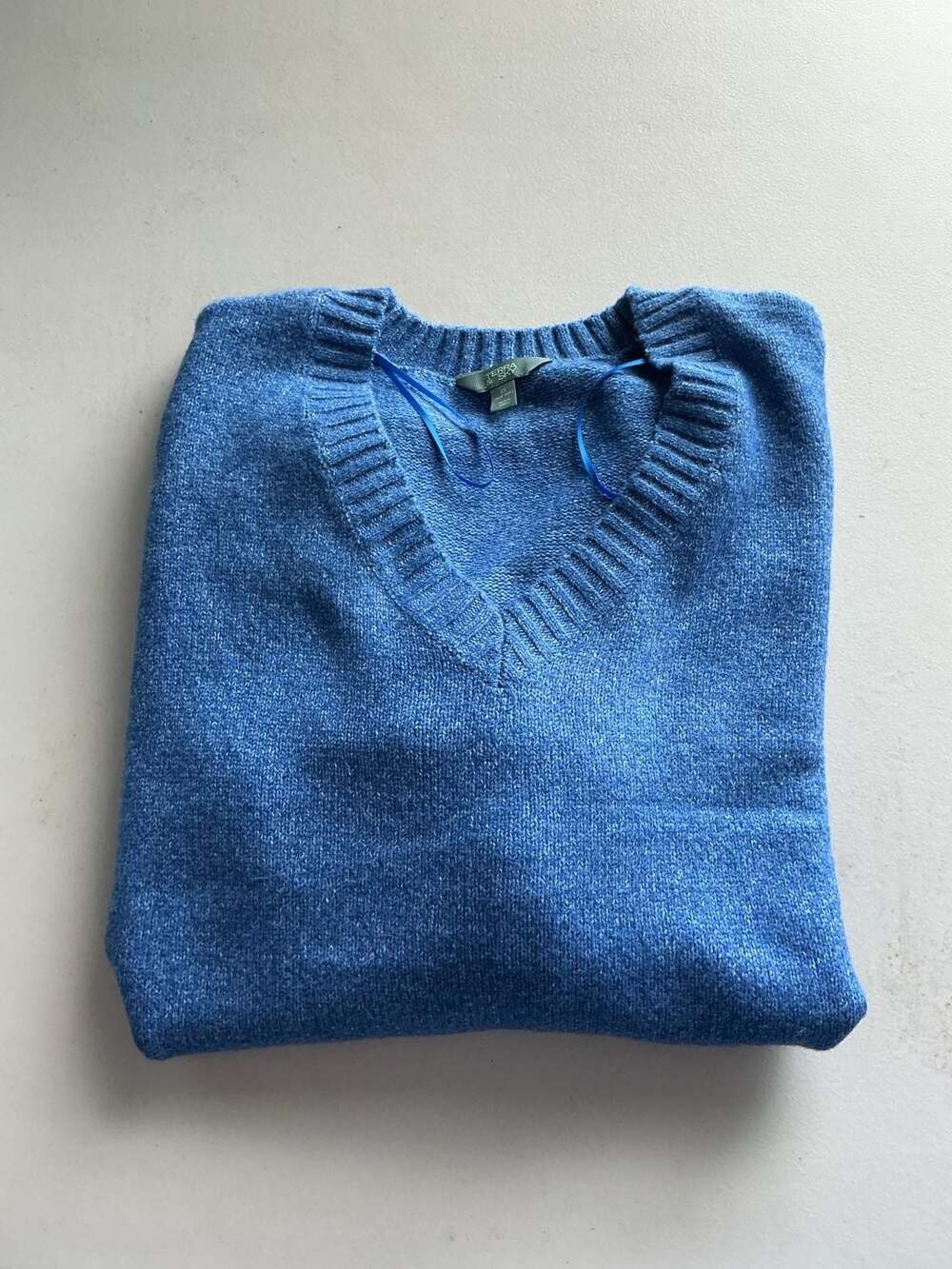 Terra & Sky Blue V-Neck Tunic Sweater Size 1X